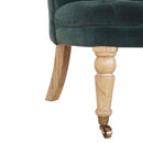Emerald Velvet Deep Button Accent Chair by Lavishway | Accent Chairs-60283