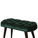 Emerald Velvet Deep Button Bench by Lavishway | Benches & Storage Benches-60287