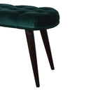 Emerald Velvet Deep Button Bench by Lavishway | Benches & Storage Benches-60289