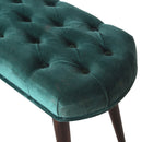 Emerald Velvet Deep Button Bench by Lavishway | Benches & Storage Benches-60288