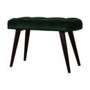Emerald Velvet Deep Button Bench by Lavishway | Benches & Storage Benches-60285
