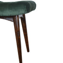 Emerald Velvet Deep Button Curved Bench by Lavishway | Benches & Storage Benches-60299