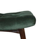 Emerald Velvet Deep Button Curved Bench by Lavishway | Benches & Storage Benches-60298