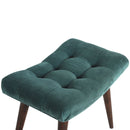 Emerald Velvet Deep Button Curved Bench by Lavishway | Benches & Storage Benches-60295