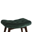 Emerald Velvet Deep Button Curved Bench by Lavishway | Benches & Storage Benches-60296