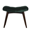 Emerald Velvet Deep Button Curved Bench by Lavishway | Benches & Storage Benches-60293