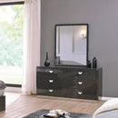 Emilia Dark Grey Walnut Effect Wall Mirror by Lavishway | Wall Mirrors-25654