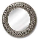 Modern Silver Lattice Round Frame Wall Mirror by Lavishway | Wall Mirrors-50370