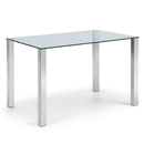 Enzo Modern Metal & Glass Top Dining Table by Lavishway | Dining Tables-20343