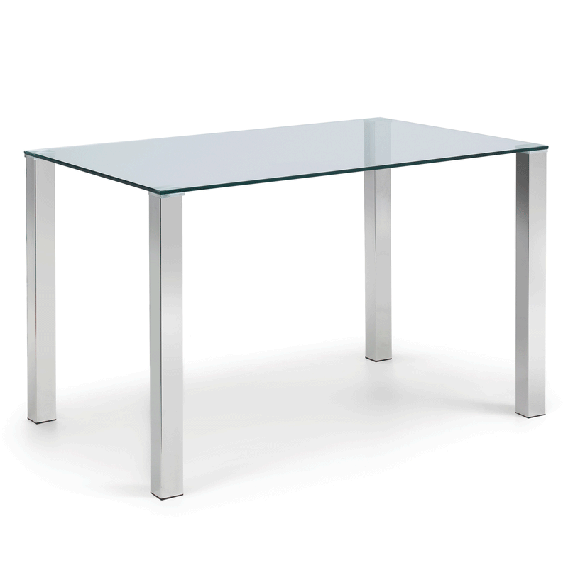 Enzo Modern Metal & Glass Top Dining Table by Lavishway | Dining Tables-20343