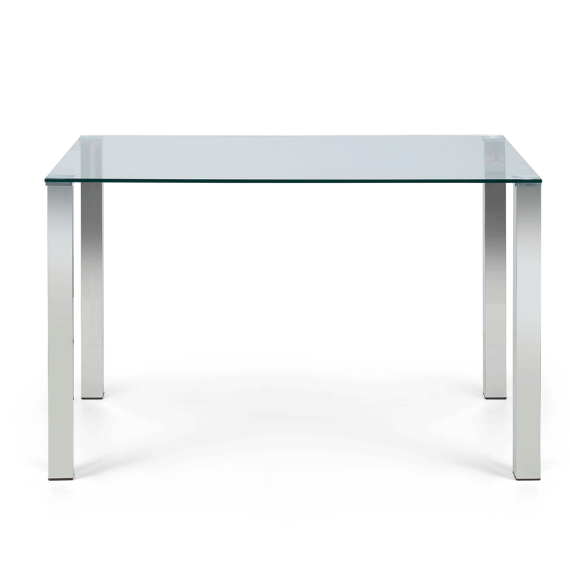 Enzo Modern Metal & Glass Top Dining Table by Lavishway | Dining Tables-20344