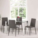 Enzo Modern Metal & Glass Top Dining Table by Lavishway | Dining Tables-20342