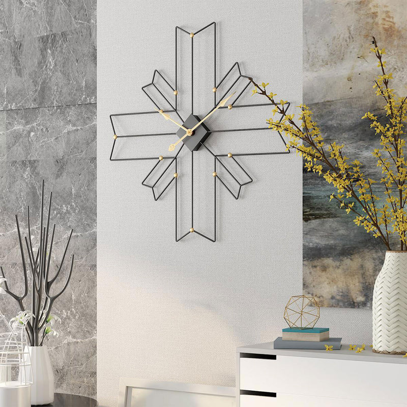 Europe Cross Shaped Metal Wall Clock by Lavishway | Wall Clocks-50642