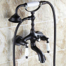 European Black Bathtub Tap & Hand Shower by Lavishway | Bathtub Faucets-49414