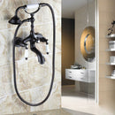 European Black Bathtub Tap & Hand Shower by Lavishway | Bathtub Faucets-49420