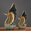 Resin Gold Couple Swan Ornament by Lavishway | Ornaments & Decoration-38427