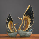Resin Gold Couple Swan Ornament by Lavishway | Ornaments & Decoration-38426