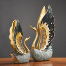 Resin Gold Couple Swan Ornament by Lavishway | Ornaments & Decoration-38430