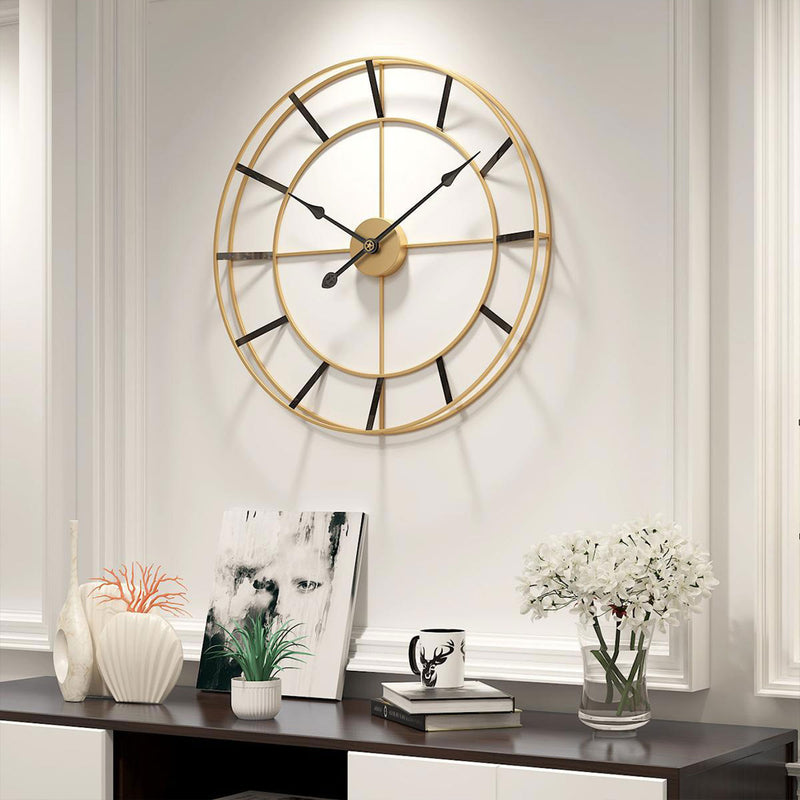 European Style Round Metal Wall Clock by Lavishway | Wall Clocks-50742