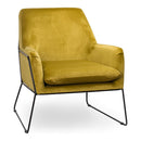 Eva Framed Mustard Velvet Armchair by Lavishway | Armchairs-51193