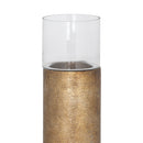 Evi Antique Bronze Hurricane Candle Stand by Lavishway | Candle Holders-50802