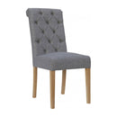 Fabric Button Back Light Grey Dining Chair by Lavishway | Dining Chairs-32850