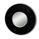 Falco Black Glass Frame Round Wall Mirror by Lavishway | Wall Mirrors-23209