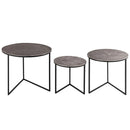 Farrah Round Silver Top Nest Of 3 Tables by Lavishway | Nest of Tables-26883