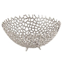 Farrah Silver Aluminum Decorative Bowl by Lavishway | Decorative Trays-26886
