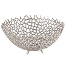 Farrah Silver Aluminum Decorative Bowl by Lavishway | Decorative Trays-26885