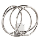 Farrah Silver Four Ring Pillar Candle Holder by Lavishway | Candle Holders-26868