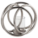 Farrah Silver Four Ring Pillar Candle Holder by Lavishway | Candle Holders-26869