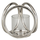 Farrah Silver 3 Ring Pillar Candle Holder by Lavishway | Candle Holders-26860