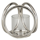 Farrah Silver 3 Ring Pillar Candle Holder by Lavishway | Candle Holders-26859