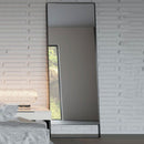 Faustino Black Metal Frame Floor Mirror by Lavishway | Floor Mirrors-23203