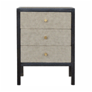 Orlando 3 Leather Drawers Bedside Table by Lavishway | Bedside Tables-60200