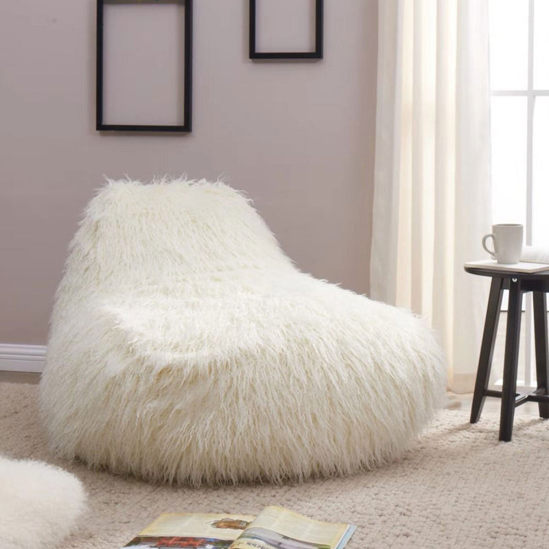 Faux Sheepskin Upholstered Bean Bag by Lavishway | Bean Bag Chair-25634
