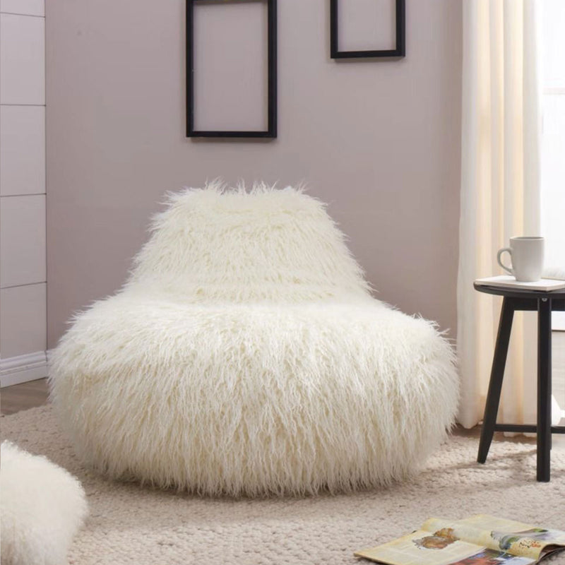 Faux Sheepskin Upholstered Bean Bag by Lavishway | Bean Bag Chair-25645