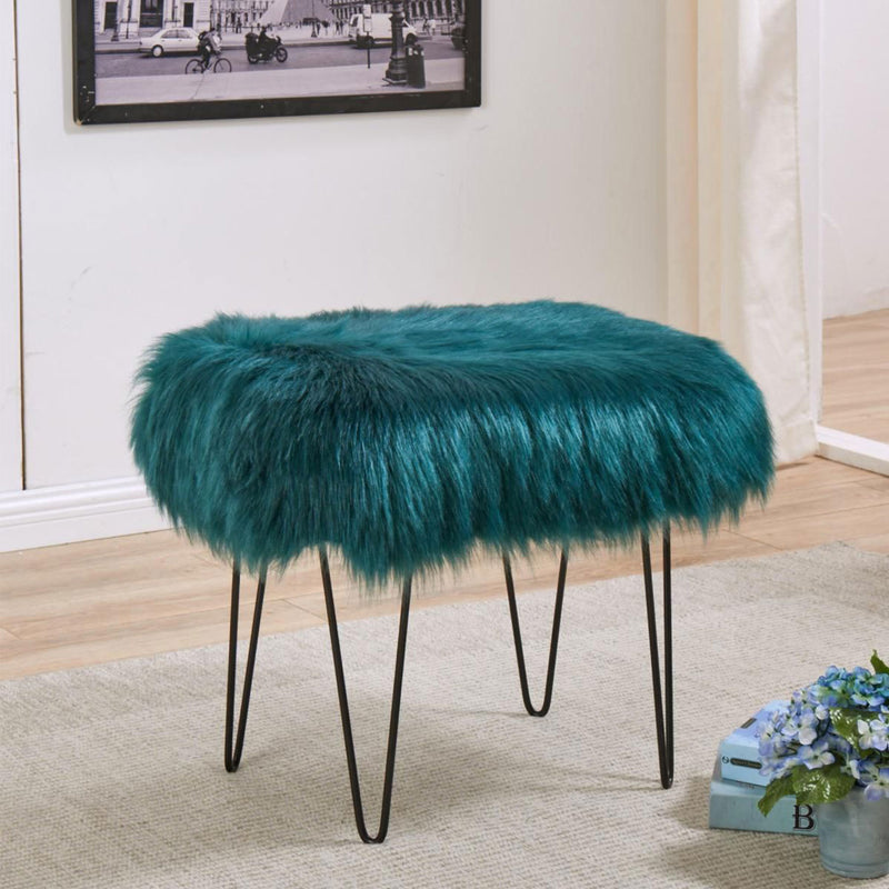 Faux Sheepskin Dressing Table Stool by Lavishway | Dressing Table Stools-25615