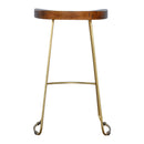 Fenwick Chestnut Finish Seat Bar Stool by Lavishway | Bar Stools-59791