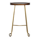 Fenwick Chestnut Finish Seat Bar Stool by Lavishway | Bar Stools-59792
