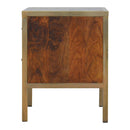 Fenwick Chestnut & Gold Finish Bedside Table by Lavishway | Bedside Tables-59776