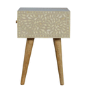 Floral Bone Inlay 1 Drawer Bedside Table by Lavishway | Bedside Tables-60186