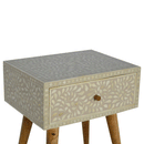 Floral Bone Inlay 1 Drawer Bedside Table by Lavishway | Bedside Tables-60189