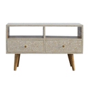 Floral Bone Inlay 2 Drawers Media Unit by Lavishway | TV Units Cabinets-60169