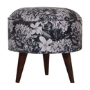 Floral Printed Velvet Footstool by Lavishway | Footstool-60133