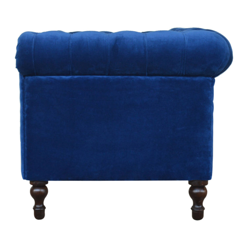 Florrie Royal Blue Velvet 2 Seater Sofa by Lavishway | Velvet Sofa-57454