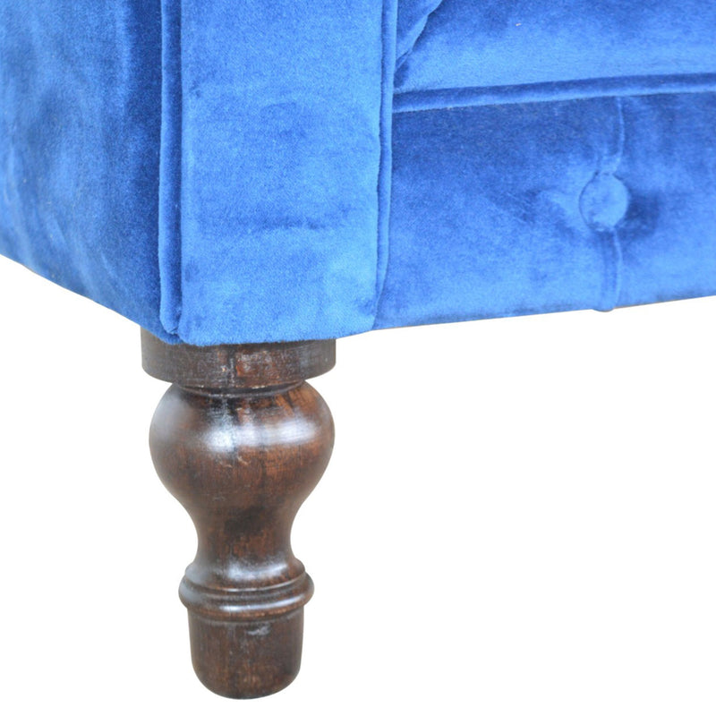 Florrie Royal Blue Velvet 2 Seater Sofa by Lavishway | Velvet Sofa-57453