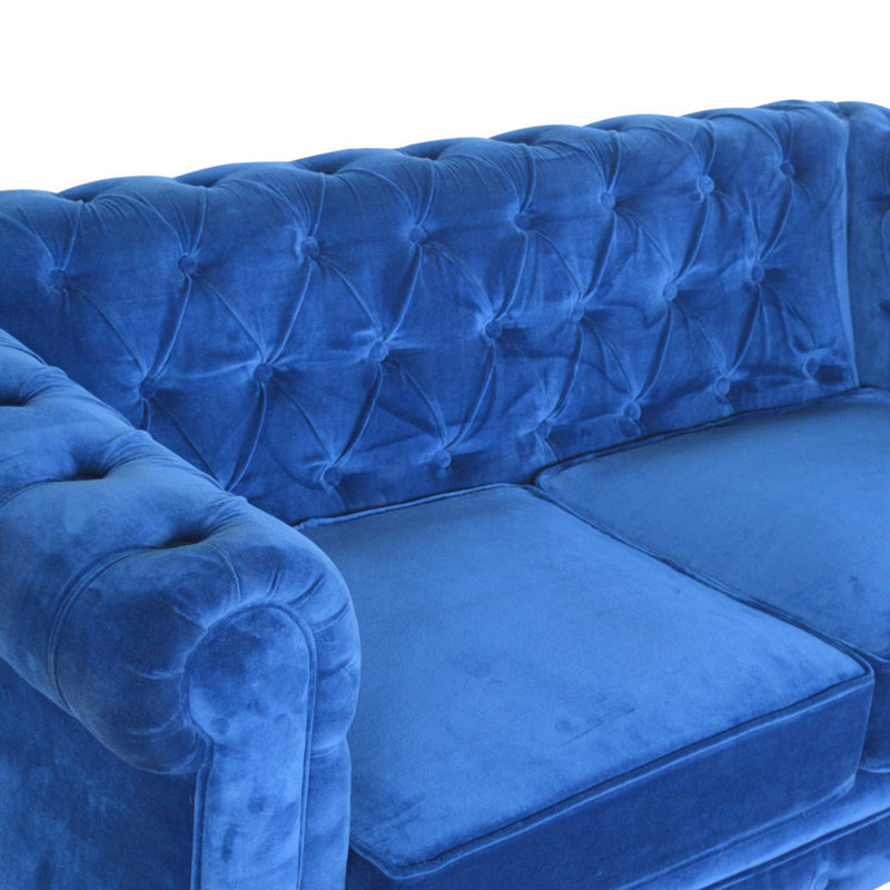 Florrie Royal Blue Velvet 2 Seater Sofa by Lavishway | Velvet Sofa-57452