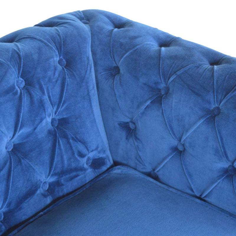 Florrie Royal Blue Velvet 2 Seater Sofa by Lavishway | Velvet Sofa-57451